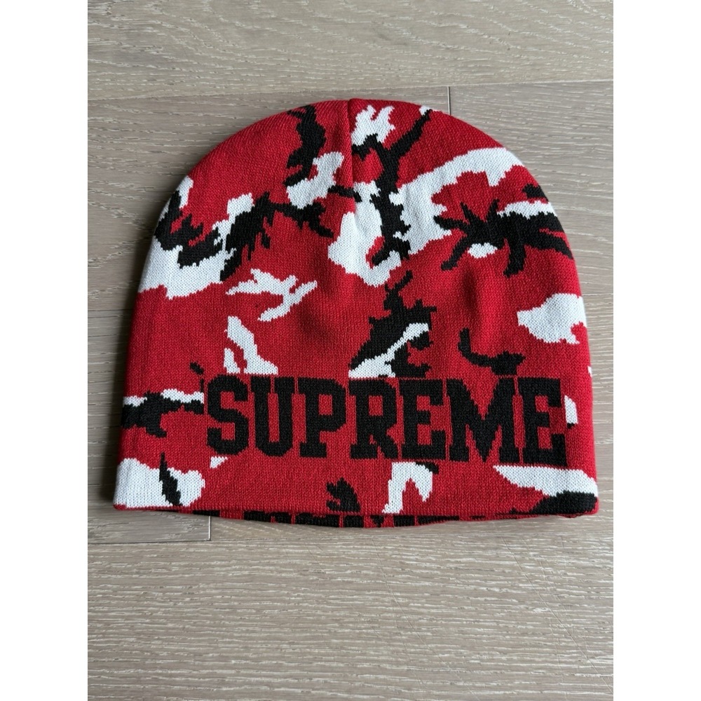 Supreme Reversible Camo Beanie Red One Size FW26BN29 New